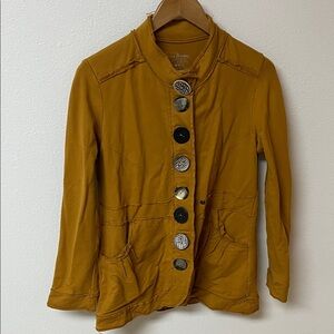 Neon Buddha Mustard Utility Jacket with Decorative Buttons